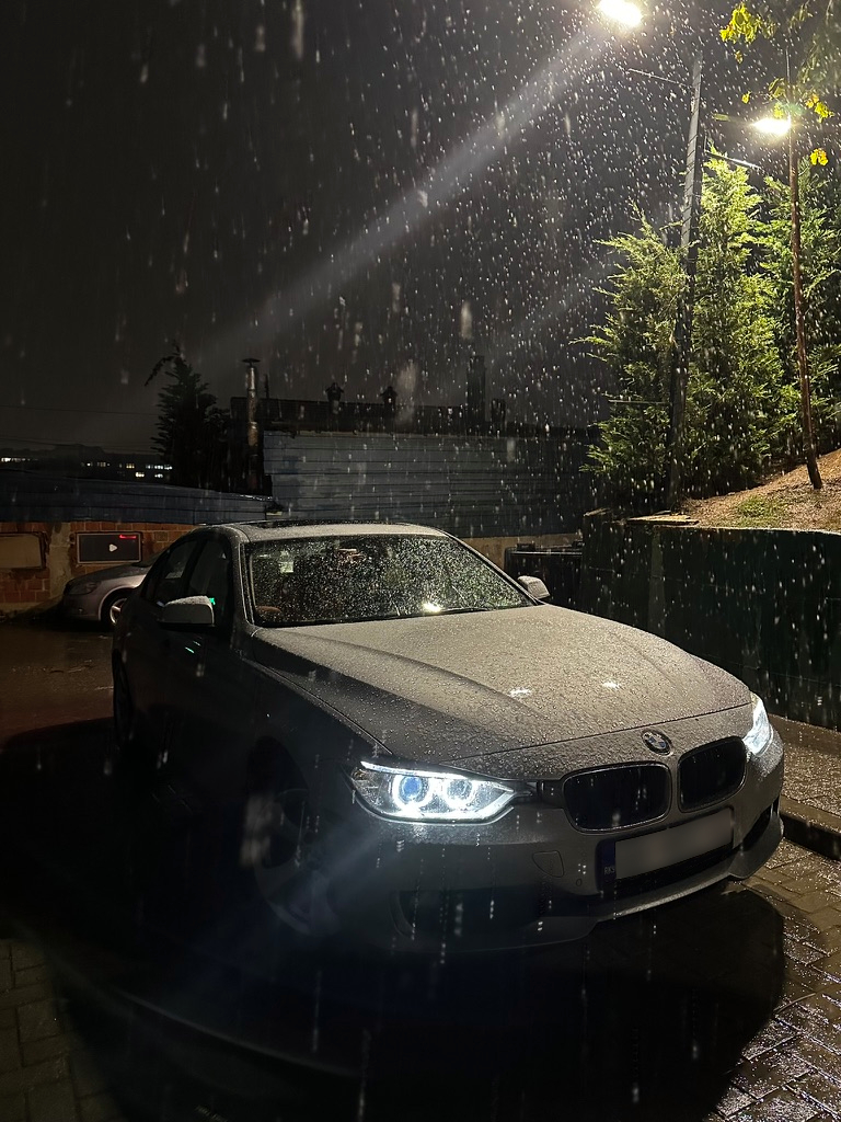 My car in the first snow